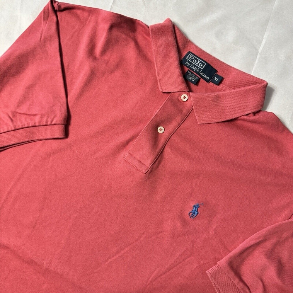 Polo Ralph Lauren Polo Shirt Men Sz XL Red Preppy Golf Blue Pony